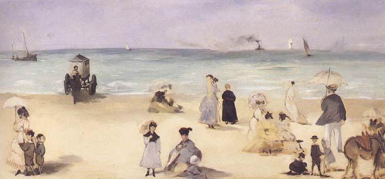 Edouard Manet Sur la plage de Boulogne (mk40) oil painting image